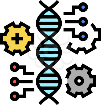 molecule genetic characteristics color icon vector. molecule genetic characteristics sign. isolated symbol illustration