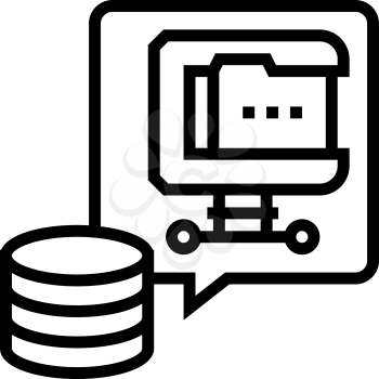file compression digital processing line icon vector. file compression digital processing sign. isolated contour symbol black illustration