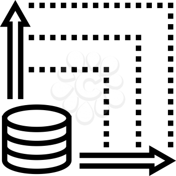 graphic monitoring digital processing line icon vector. graphic monitoring digital processing sign. isolated contour symbol black illustration