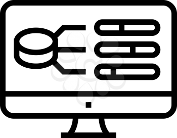 model selection digital processing line icon vector. model selection digital processing sign. isolated contour symbol black illustration