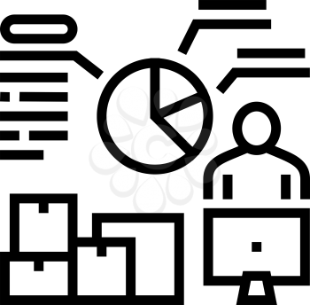 analytics shipment logistics line icon vector. analytics shipment logistics sign. isolated contour symbol black illustration