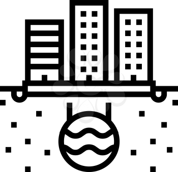 urban drainage system line icon vector. urban drainage system sign. isolated contour symbol black illustration