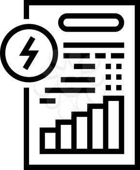 invoice document of energy saving line icon vector. invoice document of energy saving sign. isolated contour symbol black illustration