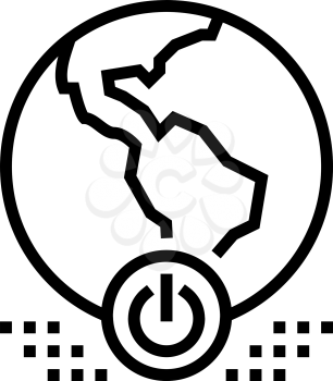 world energy saving line icon vector. world energy saving sign. isolated contour symbol black illustration
