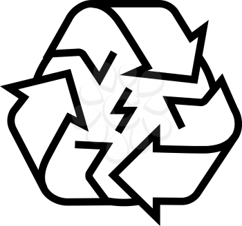recycling energy saving logo line icon vector. recycling energy saving logo sign. isolated contour symbol black illustration