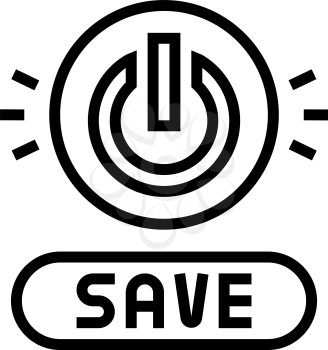 power on off button energy saving line icon vector. power on off button energy saving sign. isolated contour symbol black illustration