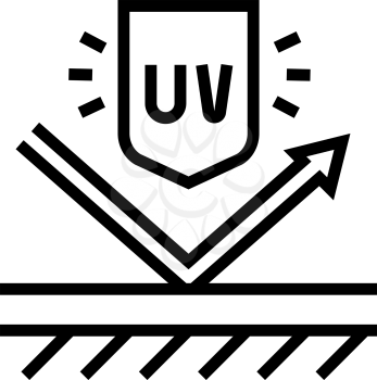 ultra violet uv protect layer line icon vector. ultra violet uv protect layer sign. isolated contour symbol black illustration