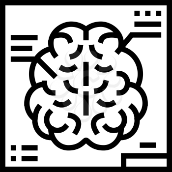 brain radiology researching line icon vector. brain radiology researching sign. isolated contour symbol black illustration