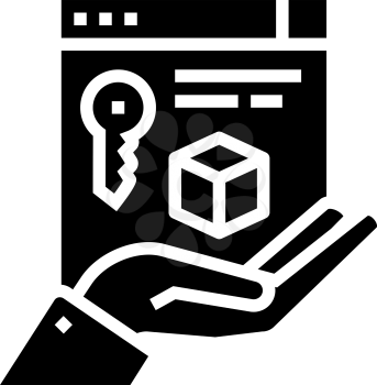 security digital processing glyph icon vector. security digital processing sign. isolated contour symbol black illustration