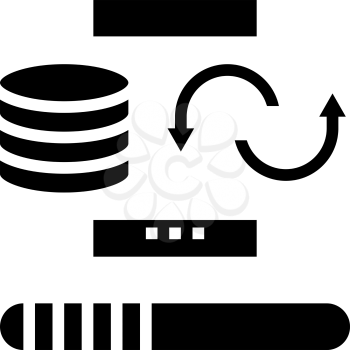 data cleaning digital processing glyph icon vector. data cleaning digital processing sign. isolated contour symbol black illustration