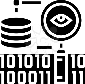 analysis binary digital processing glyph icon vector. analysis binary digital processing sign. isolated contour symbol black illustration