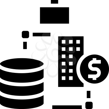 business digital processing glyph icon vector. business digital processing sign. isolated contour symbol black illustration