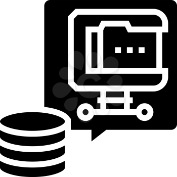 file compression digital processing glyph icon vector. file compression digital processing sign. isolated contour symbol black illustration