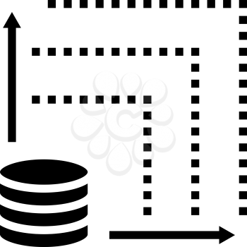 graphic monitoring digital processing glyph icon vector. graphic monitoring digital processing sign. isolated contour symbol black illustration