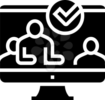 customer of crowdsoursing service glyph icon vector. customer of crowdsoursing service sign. isolated contour symbol black illustration
