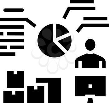 analytics shipment logistics glyph icon vector. analytics shipment logistics sign. isolated contour symbol black illustration