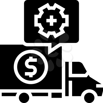 cost of logistics services glyph icon vector. cost of logistics services sign. isolated contour symbol black illustration