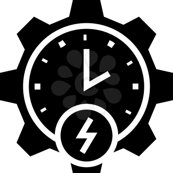 time of energy saving glyph icon vector. time of energy saving sign. isolated contour symbol black illustration