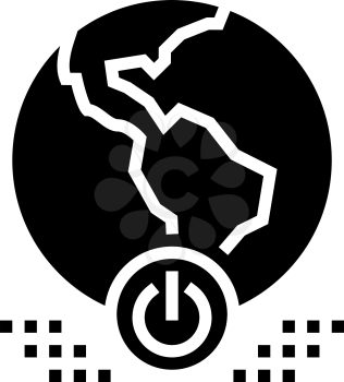 world energy saving glyph icon vector. world energy saving sign. isolated contour symbol black illustration