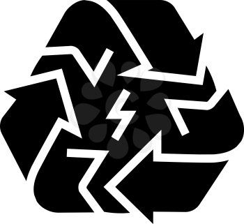 recycling energy saving logo glyph icon vector. recycling energy saving logo sign. isolated contour symbol black illustration