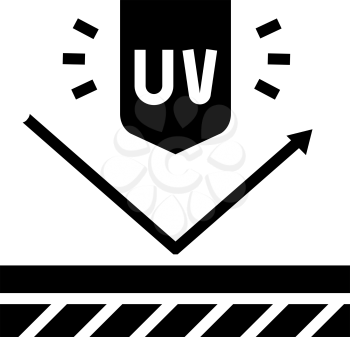 ultra violet uv protect layer glyph icon vector. ultra violet uv protect layer sign. isolated contour symbol black illustration