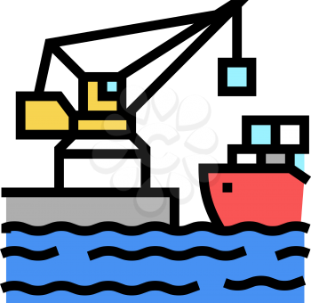 crane port color icon vector. crane port sign. isolated symbol illustration