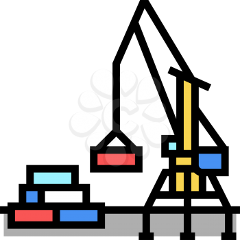 container loader port equipment color icon vector. container loader port equipment sign. isolated symbol illustration