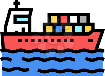 ship delivery containers color icon vector. ship delivery containers sign. isolated symbol illustration