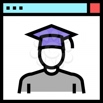 graduate online courses color icon vector. graduate online courses sign. isolated symbol illustration