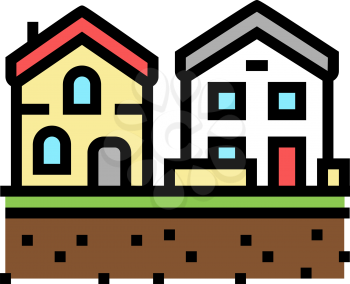 residential estate zone land color icon vector. residential estate zone land sign. isolated symbol illustration