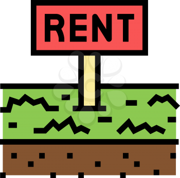 rent land color icon vector. rent land sign. isolated symbol illustration