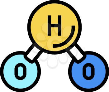 h2o water molecule color icon vector. h2o water molecule sign. isolated symbol illustration