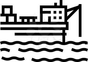 ship crane equipment line icon vector. ship crane equipment sign. isolated contour symbol black illustration