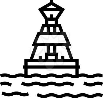 buoy port line icon vector. buoy port sign. isolated contour symbol black illustration