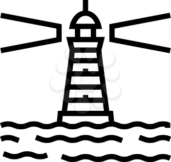 lighthouse port line icon vector. lighthouse port sign. isolated contour symbol black illustration