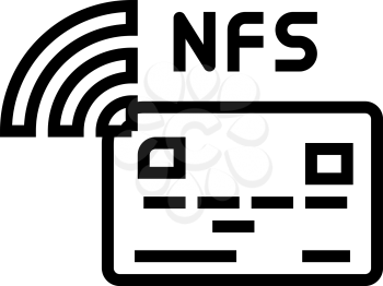 contactless nfc system card line icon vector. contactless nfc system card sign. isolated contour symbol black illustration