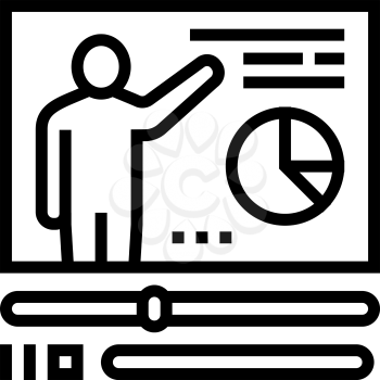 video education lesson line icon vector. video education lesson sign. isolated contour symbol black illustration