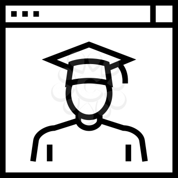 graduate online courses line icon vector. graduate online courses sign. isolated contour symbol black illustration