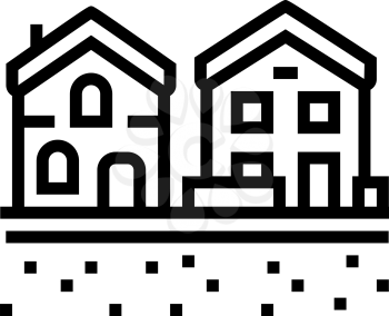 residential estate zone land line icon vector. residential estate zone land sign. isolated contour symbol black illustration