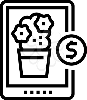 flower shop department line icon vector. flower shop department sign. isolated contour symbol black illustration