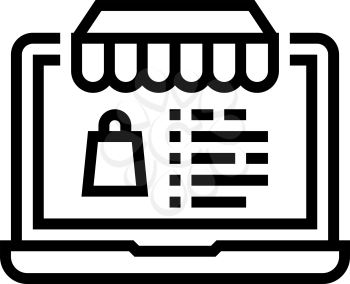 online shop line icon vector. online shop sign. isolated contour symbol black illustration