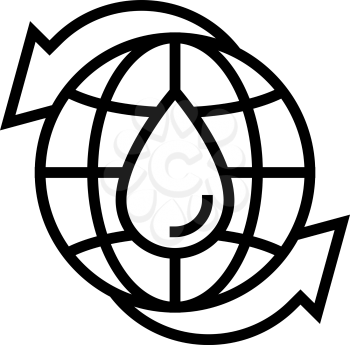 renewal of water line icon vector. renewal of water sign. isolated contour symbol black illustration