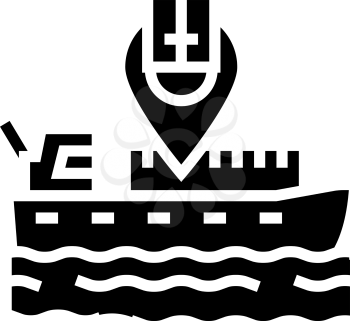 ship location glyph icon vector. ship location sign. isolated contour symbol black illustration