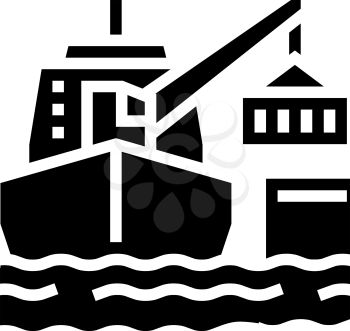 ship crane glyph icon vector. ship crane sign. isolated contour symbol black illustration