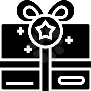 present box bonus glyph icon vector. present box bonus sign. isolated contour symbol black illustration