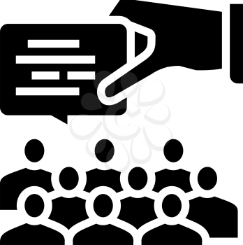 speech on forum glyph icon vector. speech on forum sign. isolated contour symbol black illustration