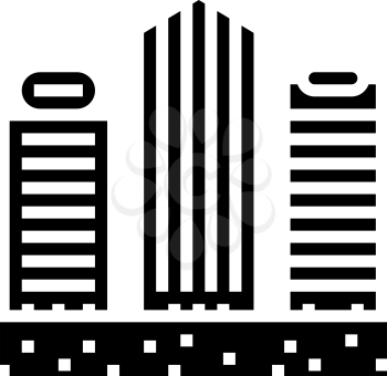 public and business zone land glyph icon vector. public and business zone land sign. isolated contour symbol black illustration