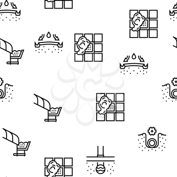 Drainage Water System Vector Seamless Pattern Thin Line Illustration