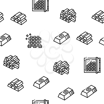Currency Video Games Vector Seamless Pattern Thin Line Illustration