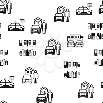 Motel Comfort Service Vector Seamless Pattern Thin Line Illustration